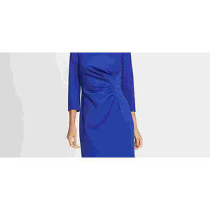 Abito tubino DKNY da donna in ponte con arricciatura laterale, blu, taglia 10 - Product Image 2
