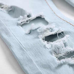 Vente en gros de jeans décontractés pour hommes, nouveau design, meilleure qualité, style tendance, couleur unie, pantalon skinny déchiré pour hommes avec couleurs personnalisées - Product Image 4