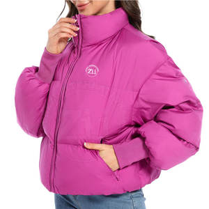 Chaqueta Acolchada de Manga Larga para Mujer, Nueva Llegada de Fábrica, Logotipo Personalizado, Transpirable, Ligera, Talla Grande, Chaqueta de Invierno - Product Image 3