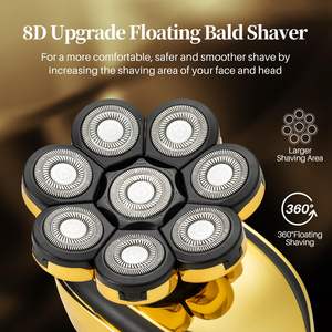 Kit de rasoir électrique rechargeable sans fil pour hommes, rasoir électrique humide/sec, tondeuse nasale fonctionnelle, étanche IPX7, alimentation USB pour hommes chauves - Product Image 4