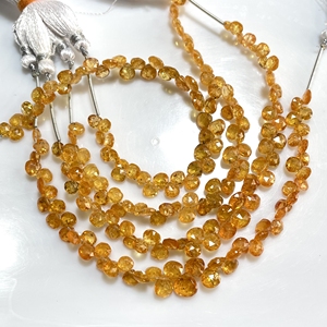 Spessartine Granate Facetado en forma de corazón Briolette Beads Mandarin Garnet Gemstone Beads a precio mayorista - Product Image 5