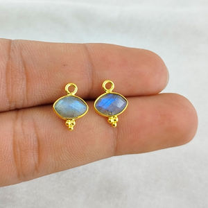 Labradorite forme Marquise, lunette fantaisie, breloques en pierres précieuses, pendentif en argent Sterling 925, or Vermeil, fabrication de bijoux, collier pendentif - Product Image 5