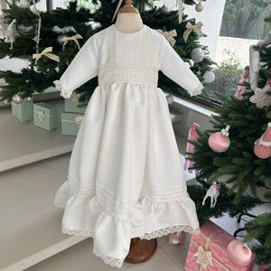 Vestido Largo de Encaje Hecho a Mano con Color Personalizado para Bautizo, Vestido de Noche de Lujo para Niñas, Mangas Cortas, Suministro OEM ODM-Nami - Product Image 1