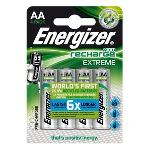 Pilas Recargables Energizer AA de 2300 mAh Extreme, Paquete de 4, Precargadas, para Uso Digital - Product Image 1