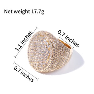 Bagues ovales épaisses entièrement glacées pour hommes Bague de fiançailles en diamant de laboratoire glacé en argent sterling 925 pour hommes bijoux en diamant - Product Image 5