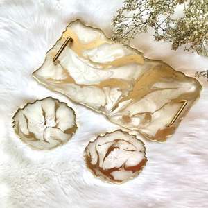 Plato de resina hecho a mano, diseño moderno y vibrante, perfecto para fiestas de entretenimiento con estilo, celebraciones o decoración del hogar - Product Image 2