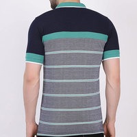 Chemise à manches courtes pour homme en polyester/coton, coupe classique, rayée, tricotée, imprimée, respirante, décontractée