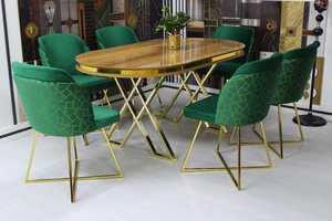 Juego de comedor moderno convertible de lujo con construcción de madera maciza para muebles para el hogar para cocina espacio de vida y más - Product Image 3