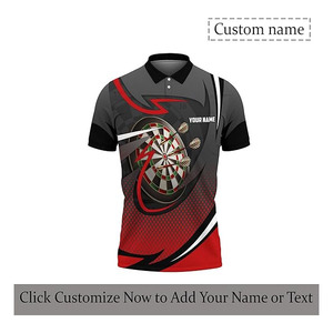 100% haute qualité en gros avec nom impression et Logo hommes fléchettes maillots Oem Sublimation homme fléchettes maillots pour équipe - Product Image 5