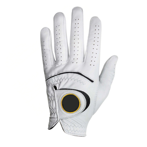 Best Selling Mudassar Sports Men Left Hand Adult Full-Finger Lightweight Non-Slip Customizable Golf <b>Gloves</b> White Genuine Leather - Product Image 4