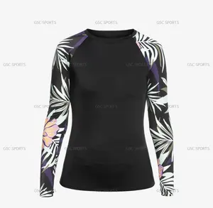 Women MMA and Beach wear rash guards protective for surfing and MMA fights top quality fabric with best Sublimation printing