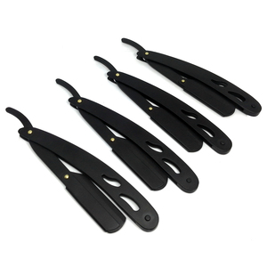 มีดโกนหนวดใบมีดเดี่ยวสีดำสไตล์ร้อนแรงสำหรับโกนหนวดและใบหน้ารวมถึงกระเป๋าหนังสแตนเลส100เปอร์เซ็นต์ฟรี - Product Image 3