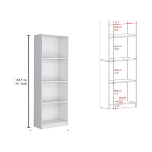 Librería Modular Moderna Minimalista de 3 Piezas Simla en MDF Blanco - Product Image 5
