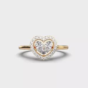 Halo Lab 1.50 CTW Lab Grown Diamond <b>Ring</b> 14k Solid Gold Heart Cut Original Moissanite <b>Ring</b> Women's Day Gift for Her - Product Image 1