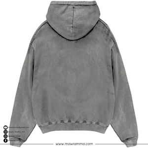 Sweat à capuche pour homme en molleton 100% coton, coupe classique, lavage à l'acide, écologique, streetwear d'automne, couleur personnalisée, broderie/sérigraphie - Product Image 4