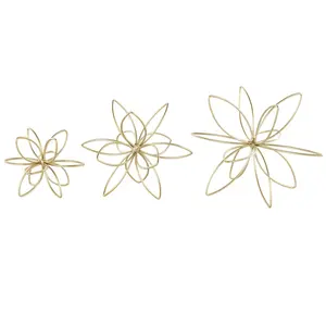 Sculpture décorative florale faite à la main en métal cosmopolite or géométrique sculpture polie moderne de table ornement Art moderne - Product Image 6