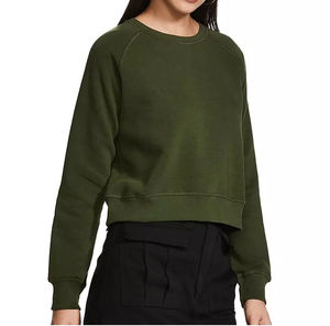 2025 nuevas mujeres 100% algodón de gran tamaño lavado ácido con cable cuello redondo sudaderas mujeres algodón de talla grande mujeres sudaderas transpirables - Product Image 3