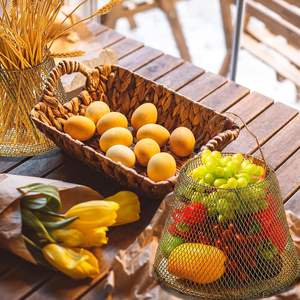 2 packs de paniers à œufs, paniers décoratifs de style rustique vintage, panier pliable en fil métallique avec poignée, adapté à la ferme, au poulet. - Product Image 6