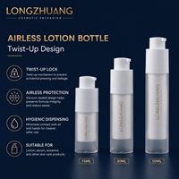 Flacon pompe airless rotatif rond 15ml 30ml 50ml en AS PP à double paroi pour emballage cosmétique de lotion et sérum