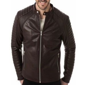 2025 hiver mode moto en cuir surdimensionné veste hommes Slim Fit en cuir Pu imperméable chaud en cuir veste manteaux - Product Image 1
