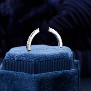 Stackable Lab Diamond Solid Gold Minimalist Diamond Round Brilliant Cut Diamond Wedding Engagement Open Enhancer Ring <b>for</b> <b>Her</b> - Product Image 4