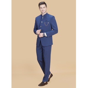 Costume deux pièces de luxe pour homme, bleu paon, de qualité supérieure, pour réception de mariage et occasions spéciales, disponible à prix d'exportation - Product Image 4