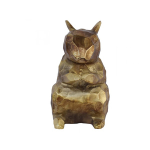 Sculpture d'animaux au design personnalisé en métal moderne fantaisie dorée - Product Image 2