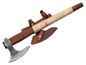 Tomahawk Vikingo Hecho a Mano de Acero con Alto Contenido de Carbono con Funda de Cuero para Acampar, Uso Diario al Aire Libre y Supervivencia - Product Image 5