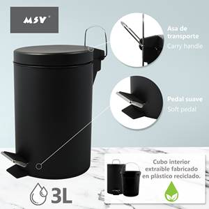 3L BLACK <b>WASTE</b> <b>BIN</b> - Product Image 2
