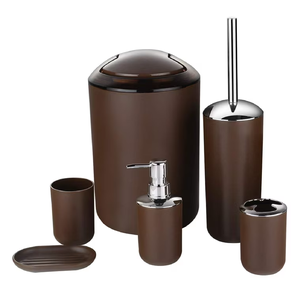 Juego de tocador de baño de metal Marrón mate moderno Accesorios de chapa a precios al por mayor - Product Image 1