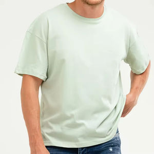 Top tendance hommes été 2025 unisexe T-Shirts personnalisé 100% coton surdimensionné mode décontractée avec manches courtes unies - Product Image 1