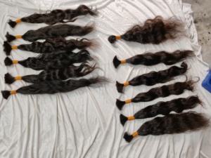 Lujo 100% Cabello indio crudo sin procesar Cabello trenzado ondulado recto natural a granel 50-100 gramos por paquete Precio al por mayor - Product Image 4
