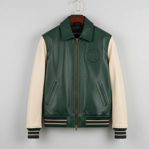 Premium Quality Coated <b>Canvas</b> Leather Turn Down Collar Zip Closure Windproof Winter Wear <b>Jacket</b> with Custom Design - Product Image 2