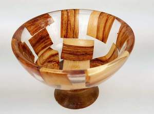 Tazón de resina de madera de diseñador hecho a mano moderno rústico centro de mesa de lujo decorativo hogar cocina exhibición - Product Image 6