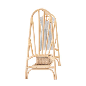 Percheros de mimbre para exhibir ropa de bebé, venta al por mayor, estante colgante de mimbre natural para ropa de niños - Product Image 2