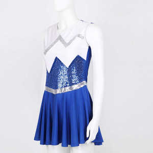Cheerleading Uniform with Short Sleeve Top and <b>Flared</b> <b>Skirt</b> Polyester Lightweight Material for School Events or Game Days - Product Image 5