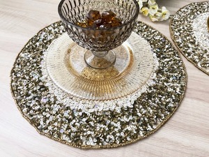 Sets de table en perles pour la décoration de la table à manger, sets de table en perles de forme ronde - Product Image 3