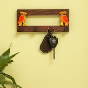 Porte-clés en bois au design étonnant pour l'entrée murale du courrier et porte-clés avec étagère Crochet pour porte-clés mural de maison - Product Image 6