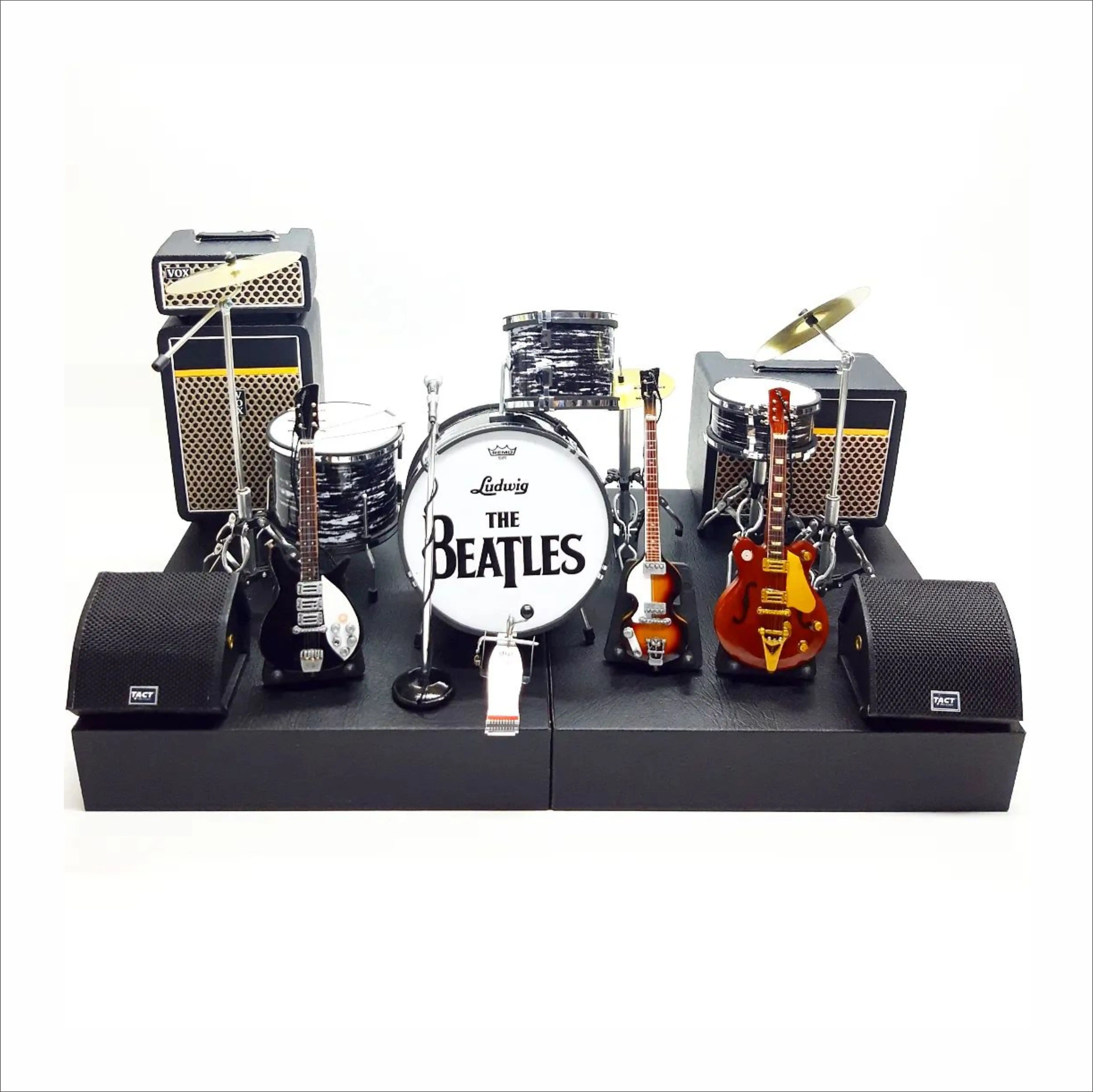 Miniature guitar Set The Beatls exclusive package with Stage | Sound Amplifier | Microphone | for Indoor Decorations