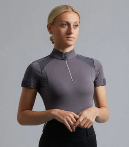 Chemise d'équitation pour femmes en tissu extensible, respirante, confortable, légère et performante, élégante et athlétique - Product Image 1