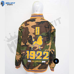 Chaqueta Universitaria de Béisbol Personalizada de Alta Calidad Hecha a Mano con Mangas de Cuero Rojo y Bordado Frontal de Lana para Hombre - Product Image 3