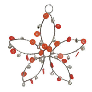 Fleur Design Fer/Perles Ornement Suspendu De Noël Couleur Argent pour La Maison Vacances Décoration De Noël À La Main En Vrac - Product Image 4