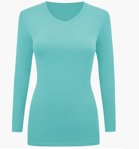 T-shirts unis à manches courtes écologiques en mousseline de soie pour femmes, coupe ajustée, motif géométrique - Product Image 5