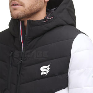 Nouvelle arrivée, prix bas, veste d'hiver en toile matelassée à capuche pour homme, de haute qualité, légère, écologique, logo frontal, faible MOQ - Product Image 6