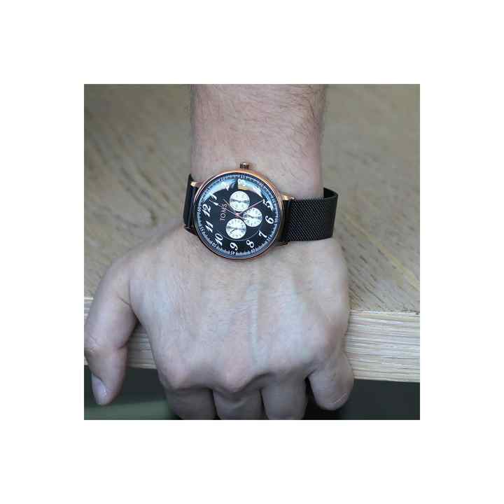 Toms Black Color Mesh Strap Men's Wristwatch Th-tm1800c-989-r