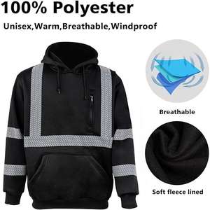 Ropa DE TRABAJO personalizada al por mayor construcción de alta visibilidad, invierno, ropa de trabajo con capucha reflectante de seguridad para hombres - Product Image 3
