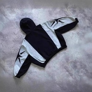 ชุดกีฬาแนวสตรีทกอธิคสำหรับผู้ชายเสื้อมีฮู้ดลำลองมีซิปลายเรขาคณิตทรงหลวมดีไซน์ปักแนวสตรีทขนาดใหญ่พิเศษสำหรับผู้ชาย - Product Image 3