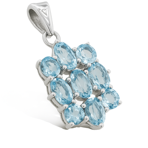 Pendentif en topaze bleue plaqué rhodium en argent sterling - Bijoux minimalistes en pierres précieuses naturelles - Product Image 5