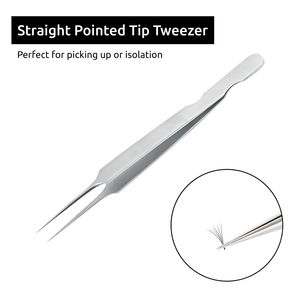 Pinzas de Punta desempolvada de diamante, pinzas de extensión de pestañas con agarre de diamante, punta recubierta, Etiqueta Privada - Product Image 2