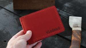 Men's Brand Leather <b>Wallet</b> Vintage Style Slim Bifold Short Waterproof RFID <b>Personalised</b> Custom Logo Blue-LBW-0068 - Product Image 4